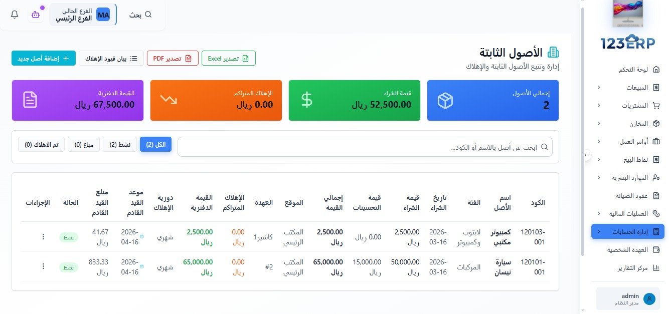 الأصول الثابتة